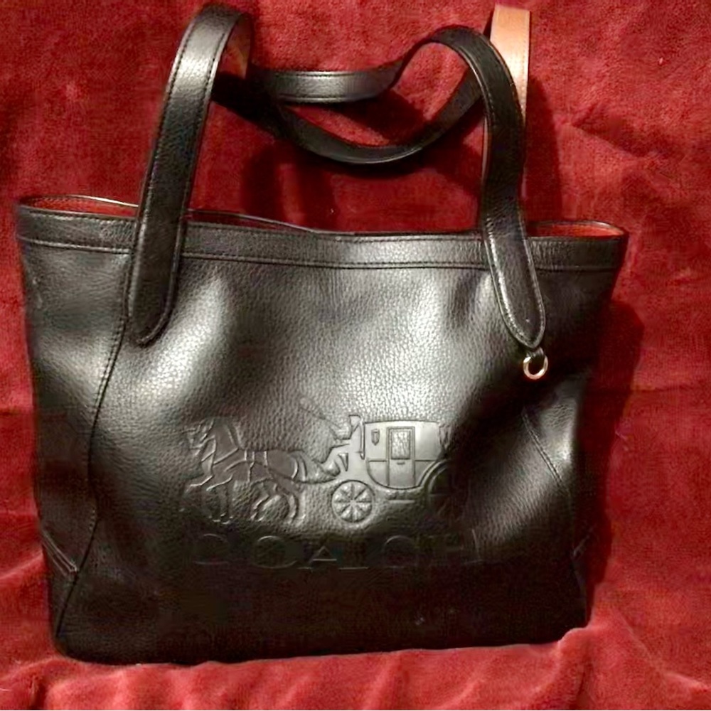 Black Coach Horse Label Purse